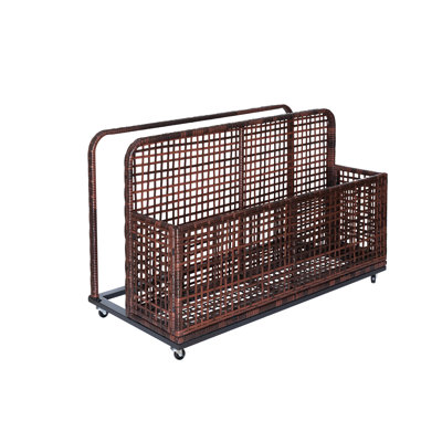 Rangement flottant au bord de la piscine, rangement extérieur, panier de rangement flottant au bord de la piscine, boîte de rangement, chariot de piscine extérieur en rotin PE avec roulettes