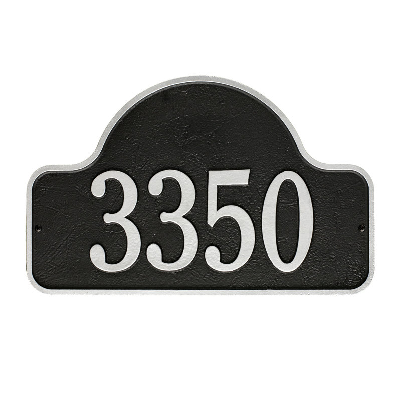 Lexy 1-Line Wall Address Plaque, Black/Silver, Yes