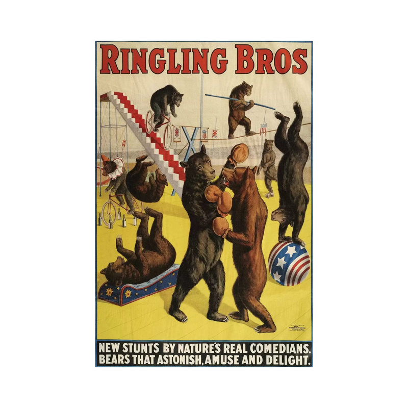 1900s Ringling Bros Circus 1 Piece Wall Art on Canvas, 66.04 cm H x 45.72 cm W x 1.91 cm D, Wrapped Canvas