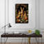 Toile, art mural, trois lapins dans un trou de jardin de fleurs, impression sur affiche rétro, décoration intérieure-776825557