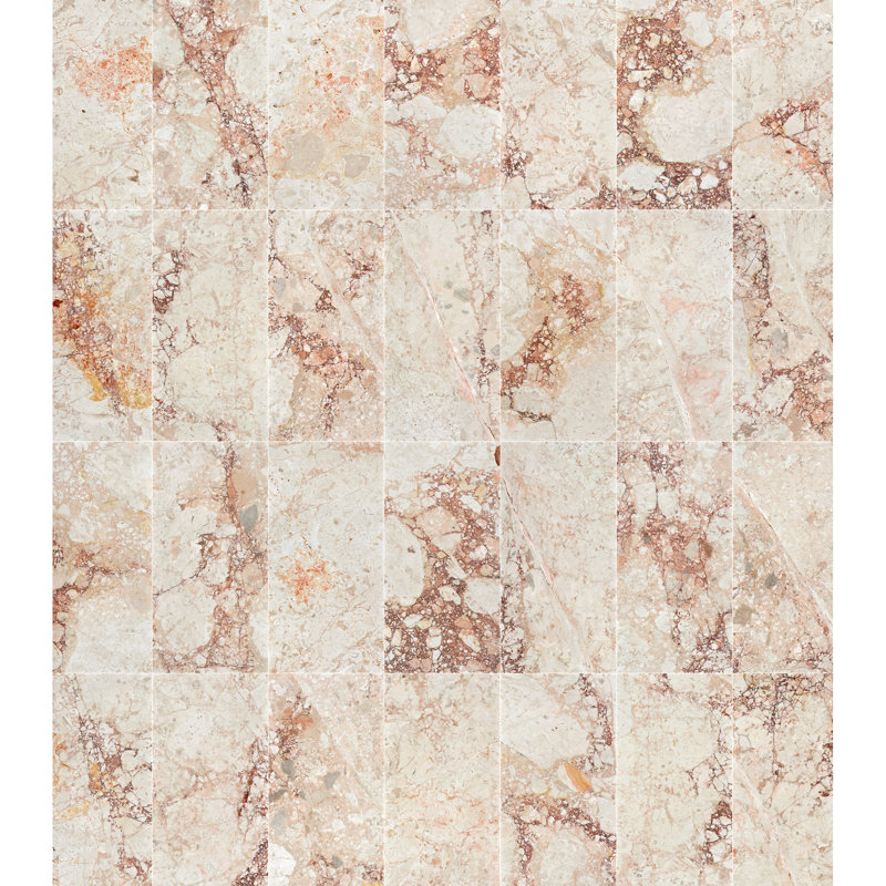 Carreaux de marbre véritable rose 12 x 24, poli, pour un usage résidentiel à l'intérieur des murs et des planchers, 4 par boîte, pièces de design luxueux, variation naturelle