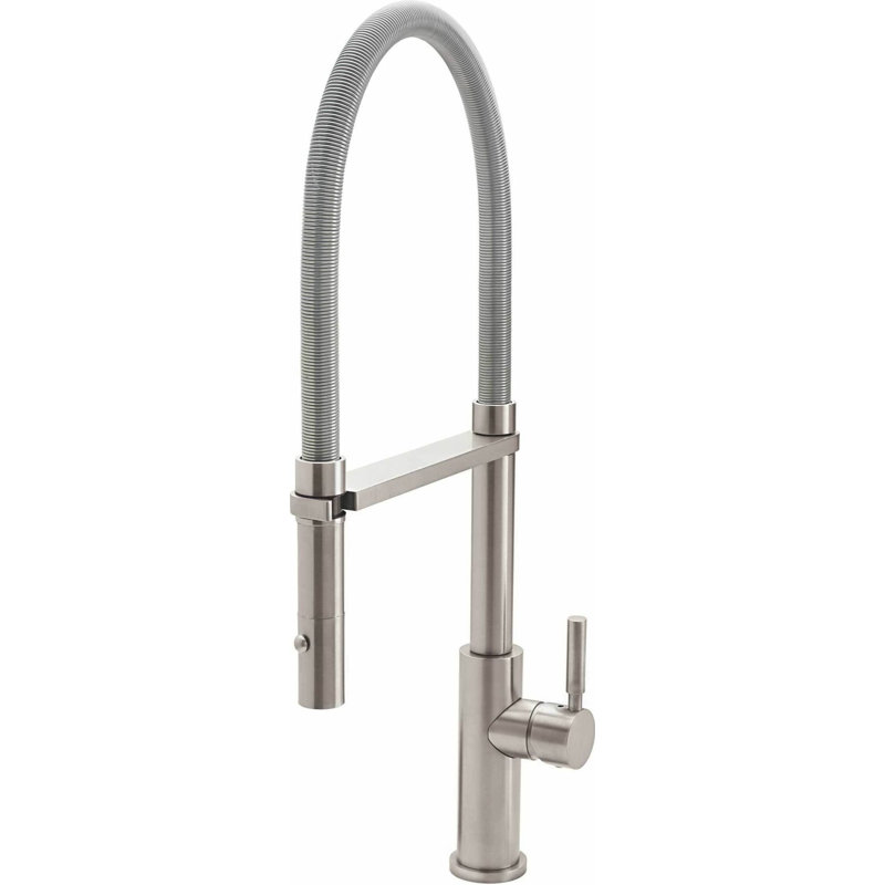 Corsano Contemporary Culinary Pull-Out Kitchen Button Sprayer with ST Series Handle, Antique Copper Flat