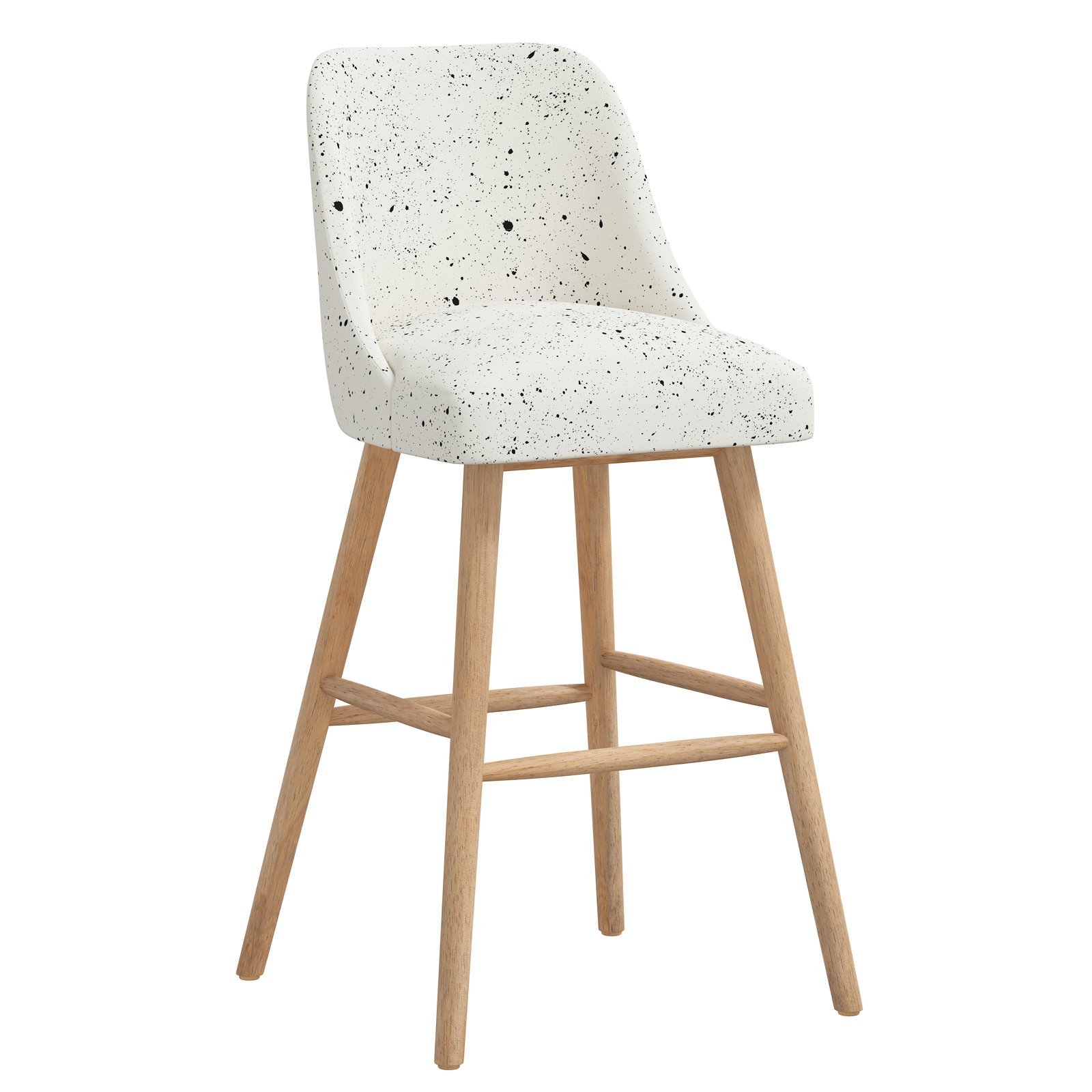 Gallie Bar & Counter Stool, Bar Stool (31” Seat Height), Natural, Splatter Ink