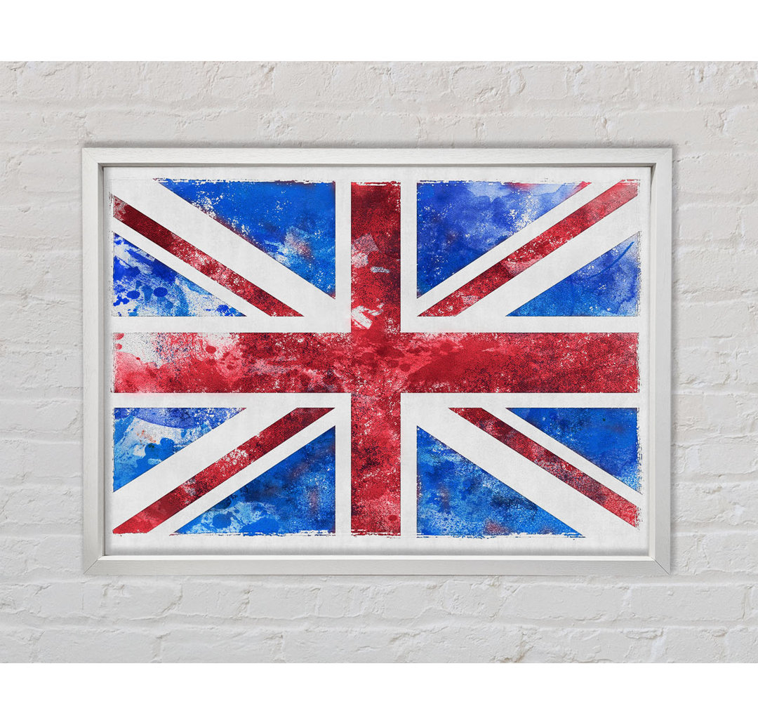 Union Jack Washed Out - Einzelner Bilderrahmen Kunstdrucke auf Leinwand