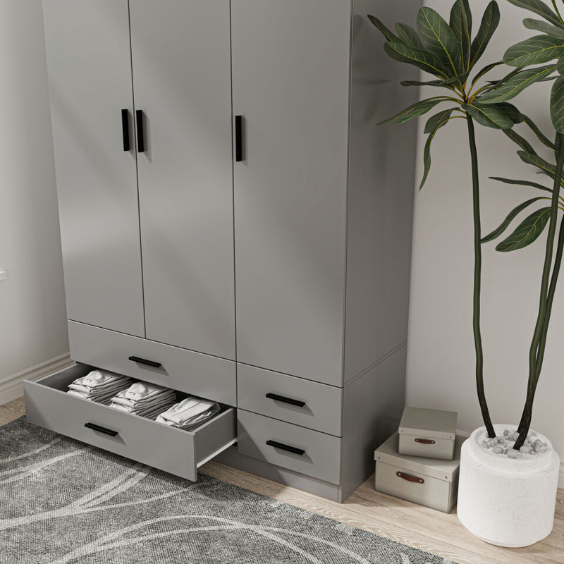 Retonia Manufactured Wood Wardrobe, Grey