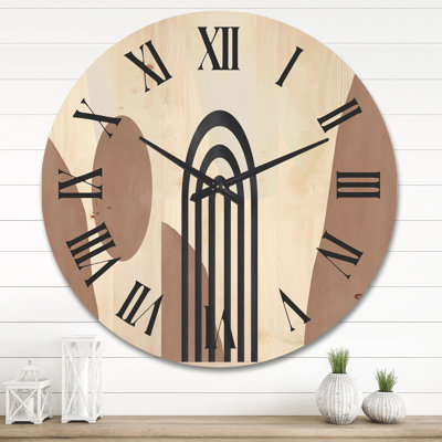 Horloge murale abstraite formes en terre cuite et formes II