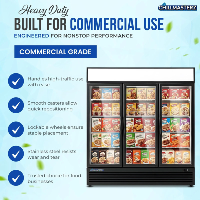72 Cubic Feet 3 Doors Commercial Freezer