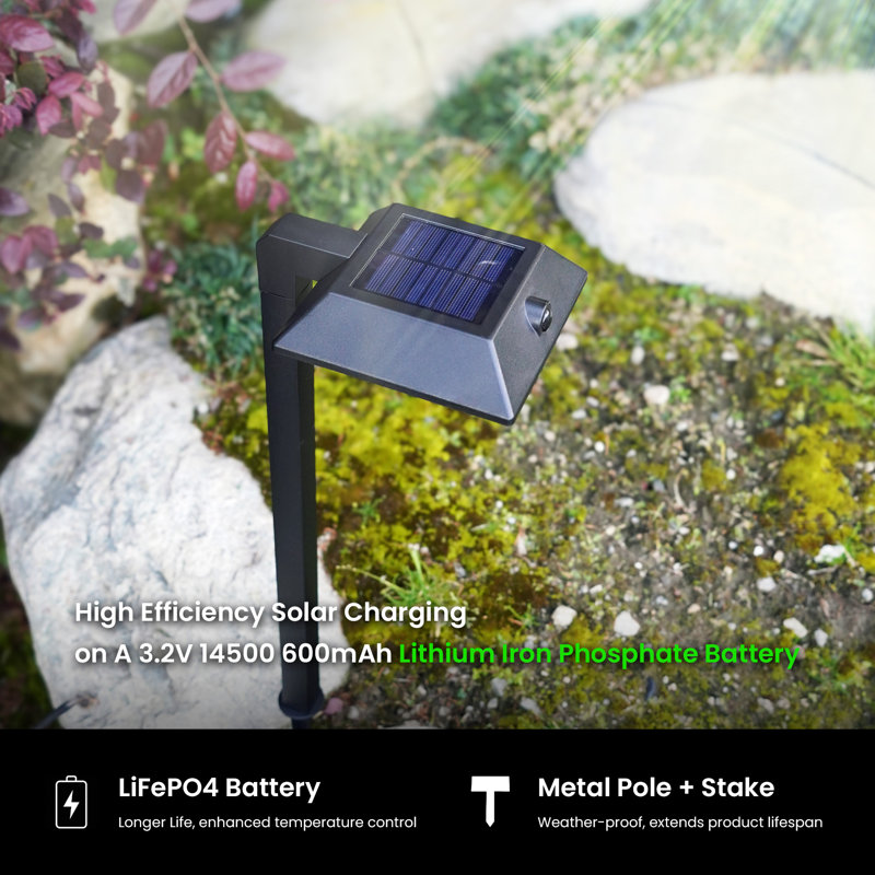 Square Black Solar LED Pathway Lights Multipack with Adjustable Color Temperature