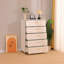 Commode de rangement blanche à 5 tiroirs avec poignées - Armoire de rangement moderne