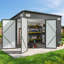 Remise de rangement en métal 10 x 8 pi avec 3 portes verrouillables-124834288