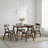 Charlette 5-Piece Dining Set with Rubberwood Table & 4 Curved Back Chairs
