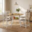 5 Pieces 35.4’’ Transitional Style Round Dining Table Set, Extendable Folding Kitchen Dining Table Set For 4 With 4 PU Upholstered Dining Chairs-426863498-420003073-426863497