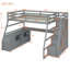 Lit mezzanine avec 7 tiroirs, 2 tablettes et un bureau-54582608