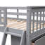 Lit superposé en bois gris, simple et double avec 6 tiroirs et roulettes polyvalentes, rangement flexible et roulant-649008645