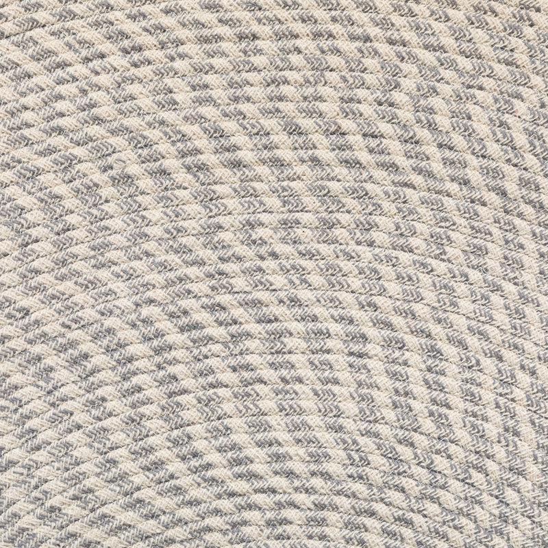 Dahlin Round Cotton Braided Area Rug, Gray/Cream, Round 120cm