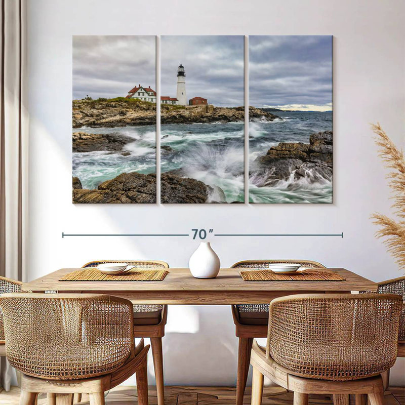 Aletra, Portland, Maine, phare, au lever du soleil II, H 42 po x l 65 po