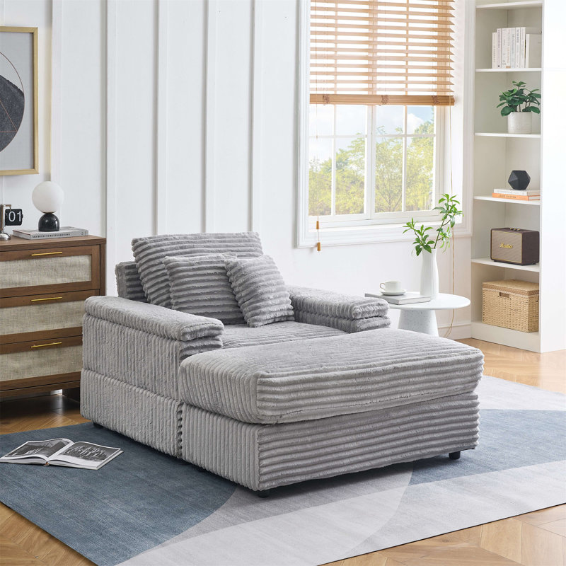 Canapé simple 42,52 po en velours côtelé gris, Gris