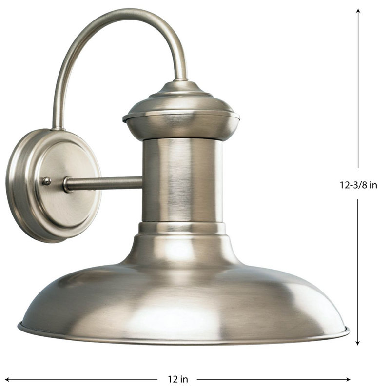 Luminaire de grange d'extérieur Zelie H 12,33 po, Nickel antique