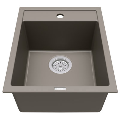 Quartz Top Mount Sinks 15.75'' L Drop-In Single Bowl Kitchen Sink
