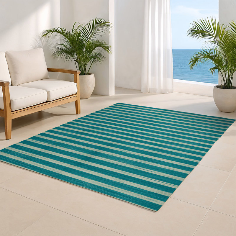 Tapis intérieur / extérieur gris HorizontalStripes, Rectangle 4pi x 6 pi