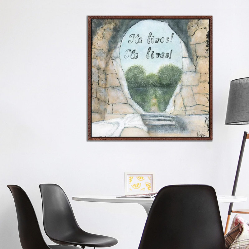 He Lives by Ashley Bradley - Painting on Canvas, Classic Brown Wood Framed, 93.98 cm H x 93.98 cm W