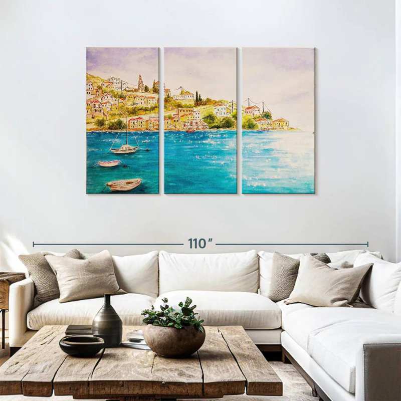 Gillard Greek Island Town, 48" H x 74" W