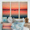Coucher de soleil sur la pleine lune «Mnmalstc Sunset Durng the Full Moon», reproduction sur toile 3 pièces