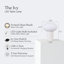 Lampe de table moderne à DEL 9,5 "avec abat-jour ovale en verre givré et port USB-C Ivy Cream-314973729-314867986