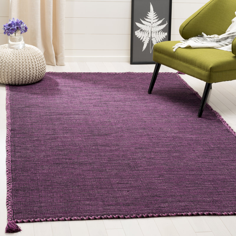 Amaral Hand Woven Cotton Oriental Rug, Rectangle 5' x 8'