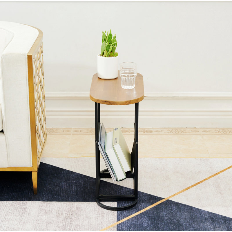 Table de chevet avec rangement pour magazines Lucrece, Brun / noir incorrect, Ensemble de 2