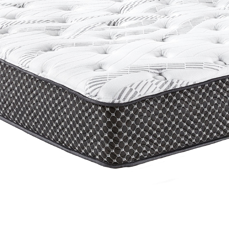 Matelas simple de 10 po - mi-ferme avec tissu anti-mèche, mousse viscoélastique imprégnée de gel pour une bonne nuit de sommeil, ressorts enveloppés sur le pourtour, réduction du dérangement des partenaires, mousse, rajeunissement réglable