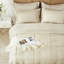 Ensemble d'édredon pour grand lit beige dans un sac - Ensemble de literie en microfibre à plis pincés 7 pièces avec draps et taies décoratives