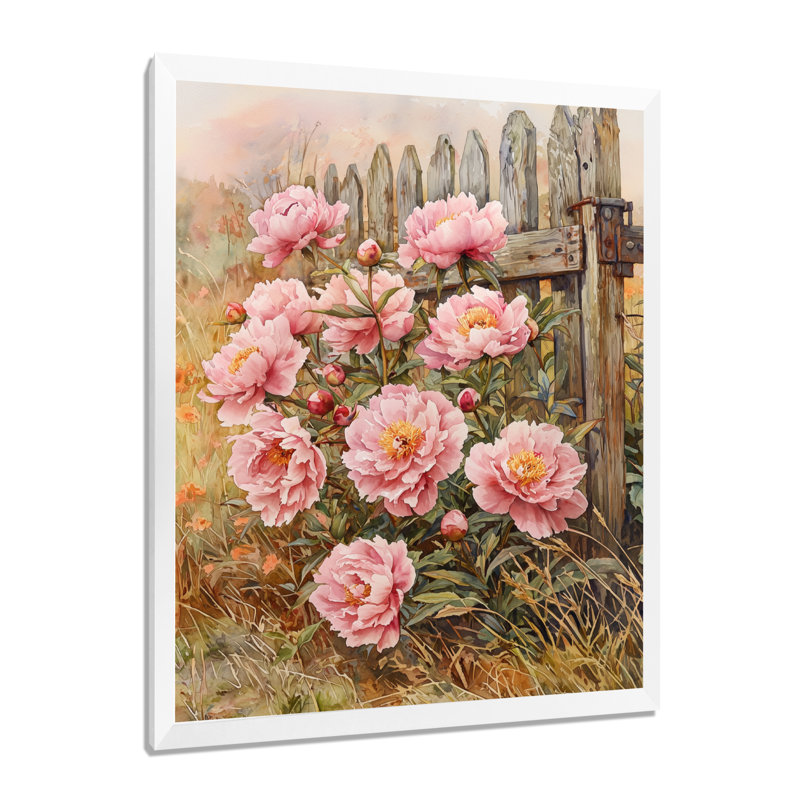 Gahagan - impressions sur toile florales, H 20 po x l 12 po, Picture Framed, Blanc