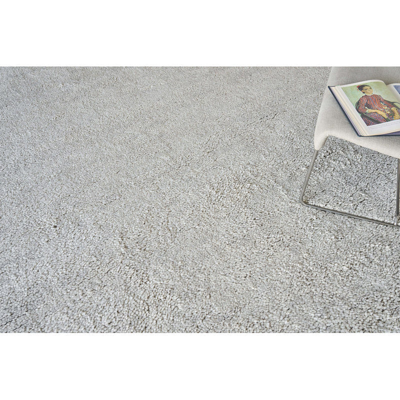 Merino Wool Area Rug in Silver, Rectangle 10' x 14'
