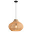 Luminaire suspendu dôme en rotin naturel tissé à la main 1 lumière 13,7 po Boho