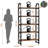 23.6" 5-tier Arched Industrial Bookcase, Rustic Solid Wood Open Shelves With Metal Frame, Vintage Display Storage Rack For Living Room Bedroom-1953220407