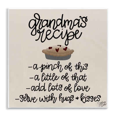 Grandma's Dessert Recipe Wall Plaque Art by Stephanie Dicks