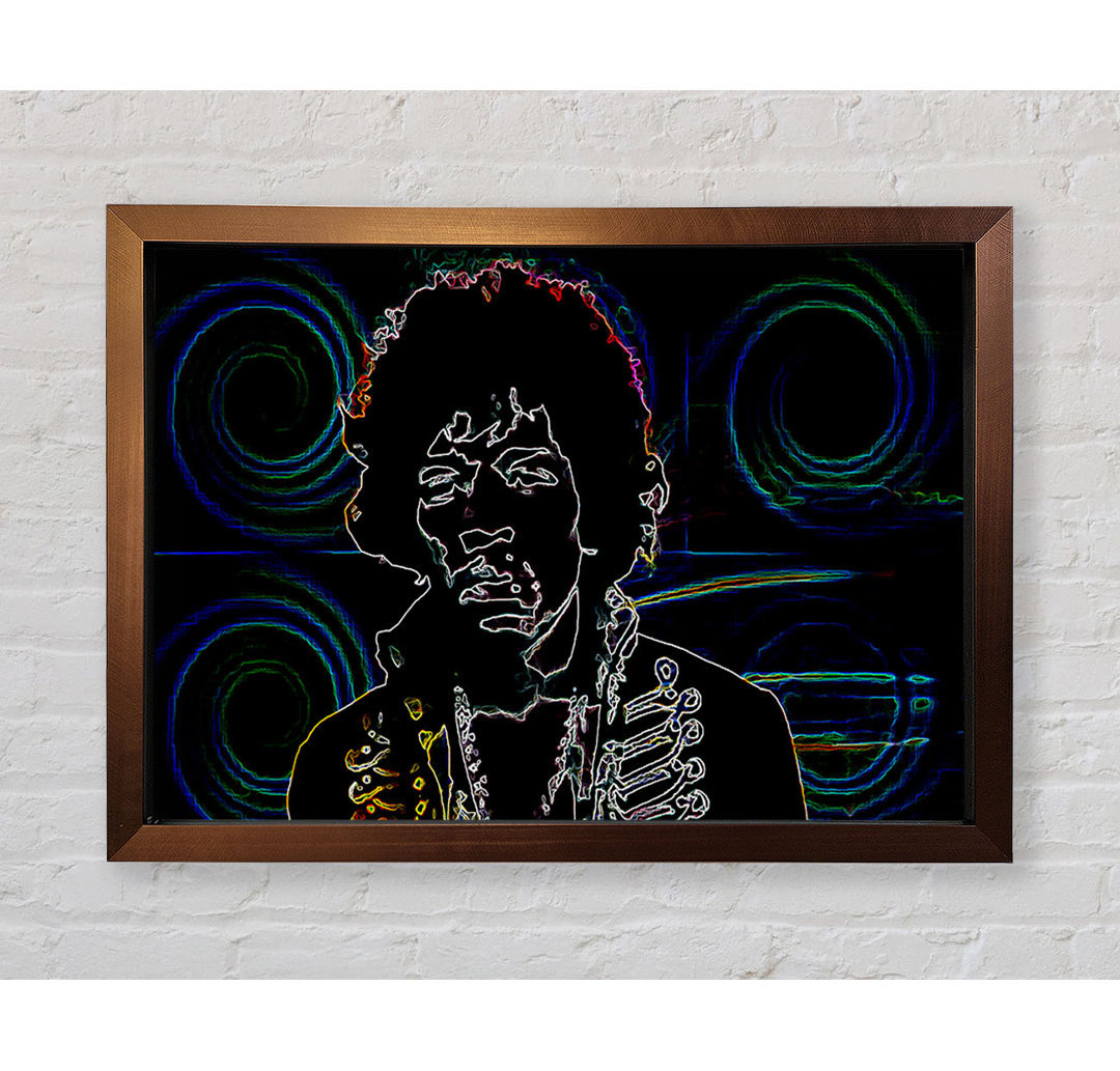 Jimi Hendrix Psychedelic - Einzelne Bilderrahmen Kunstdrucke