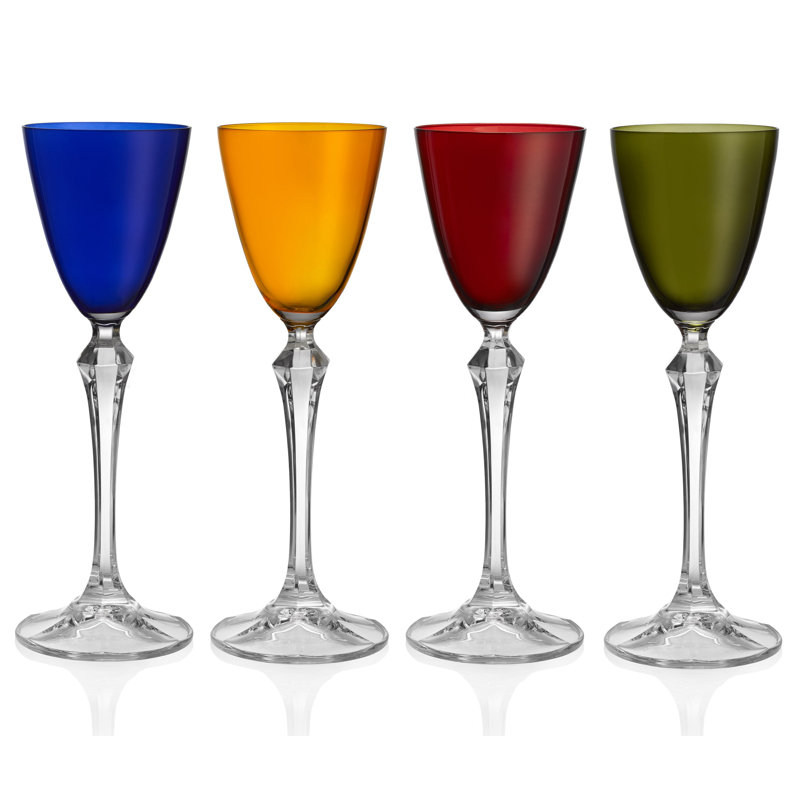 Verre à liqueur vif, à pied, couleurs assorties, 3 oz Ensemble de 4, Assorti