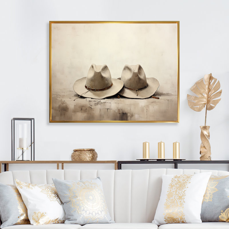 Décoration murale Maneh, H 16 po x l 32 po x P 1 po, Cadre flottant doré