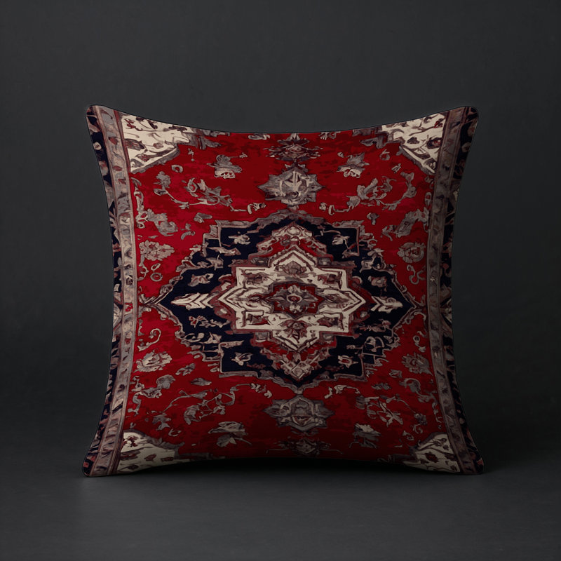 Coussin décoratif intérieur et extérieur Modern, Carré 16 po, Rouge oriental