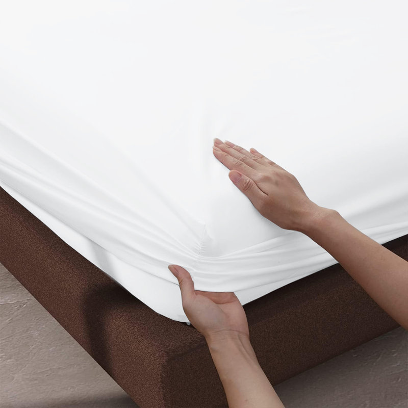 Leila Microfiber 25cm Deep Pocket Fitted Bed Sheet, Super King (6'), White