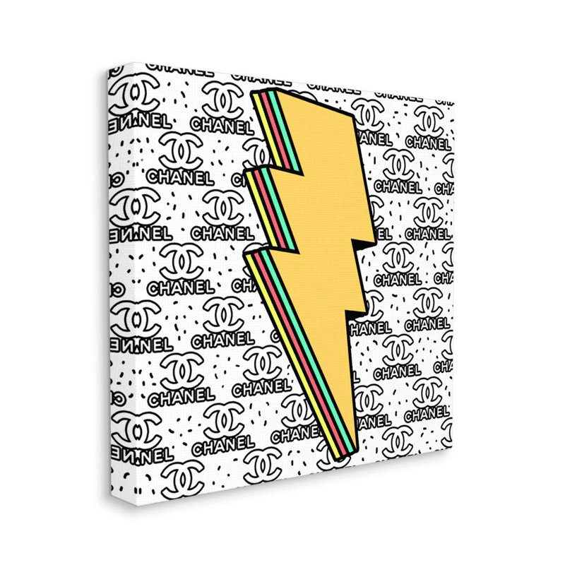 «Fashion Lightning Bolt Symbole over Glam» par Ziwei Li - impression d'art graphique, H 17 po x l 17 po x P 1,5 po
