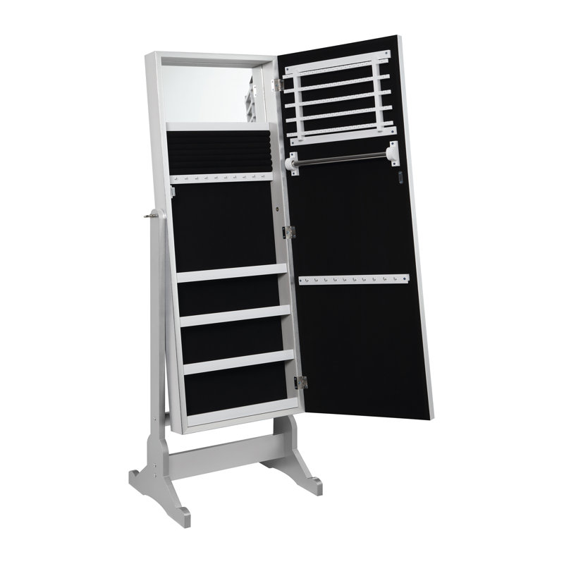 Armoire à bijoux autoportante de 19,6 po de large Keava