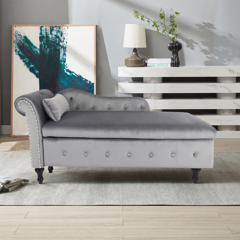 Méridienne Casy, 100 % polyester gris