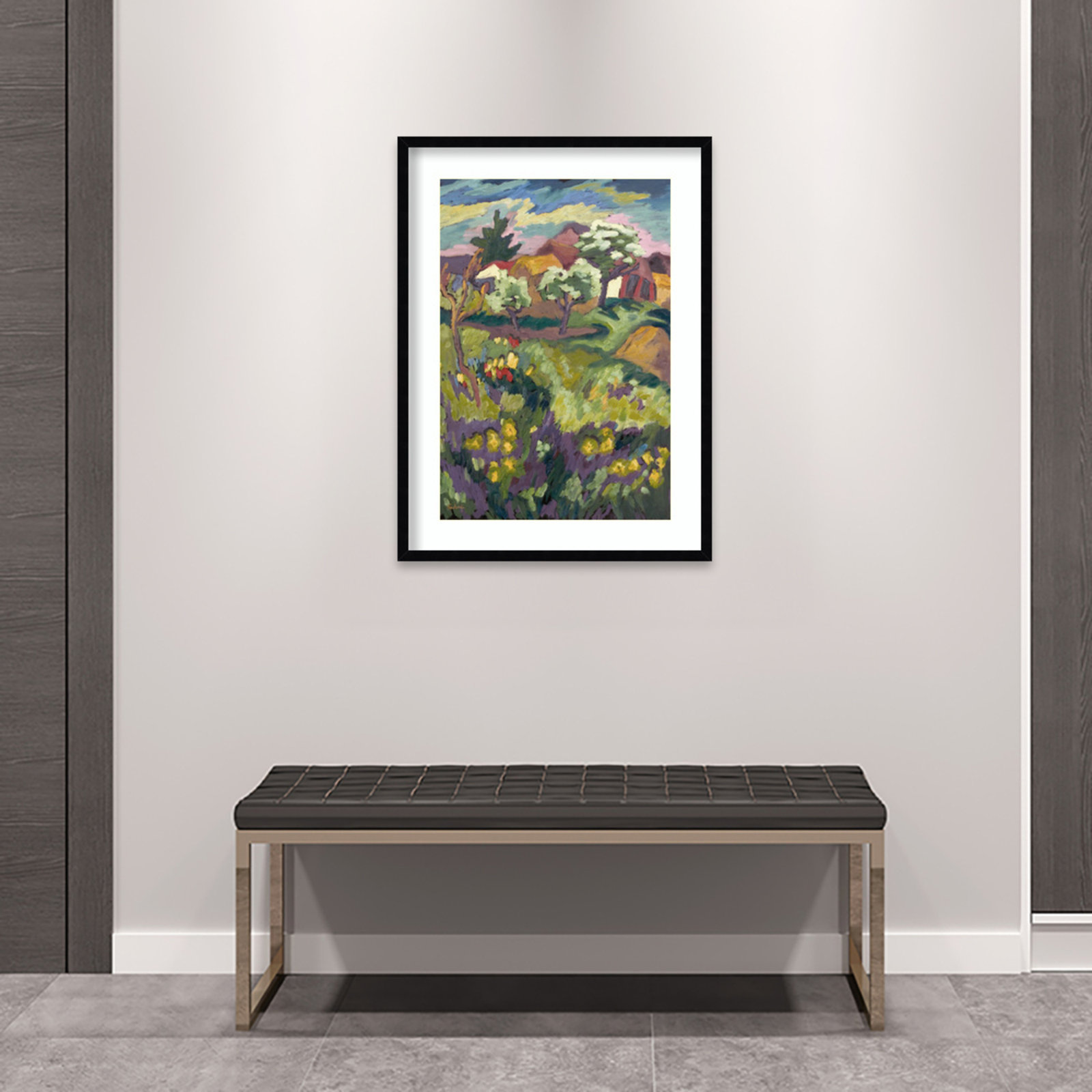Garden of My Childhood Print, Black, 33" H x 25" W x 1" D