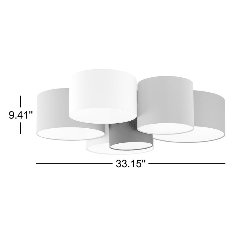Beckman 33.15" W 6-Light Dimmable Flush Mount