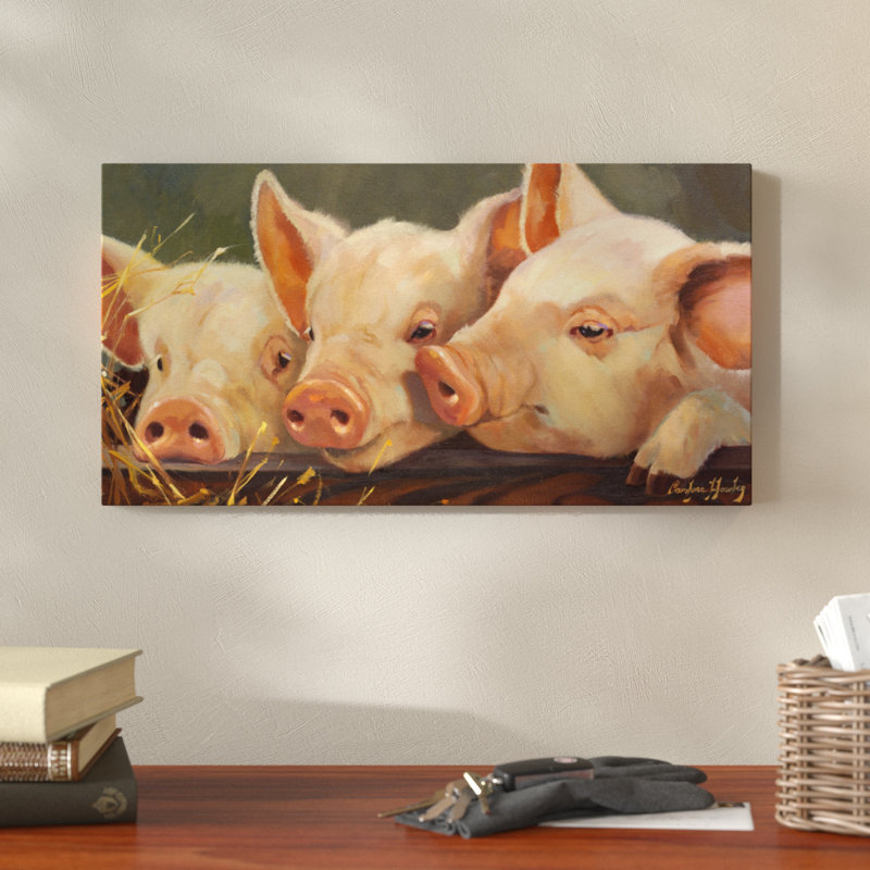 « porc céleste », reproduction sur toile tendue, H 16 po x l 32 po x P 2 po