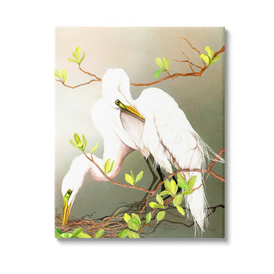 «Gazing Egrets on Branch», art mural par Christine Reichow