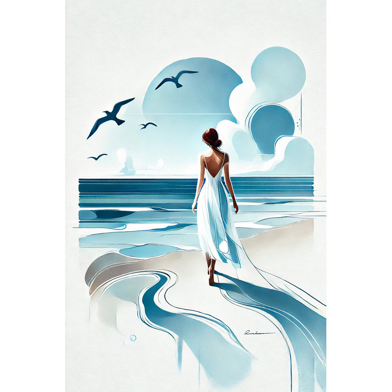Dreamy Coastal Walk Wrapped Canvas Wall Art, 40" H x 30" W x 1.5" D